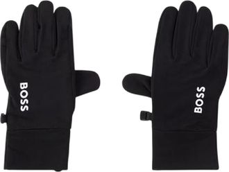 HUGO BOSS Nauwsluitende hardloophandschoenen van fleece voor heren (Zwart)