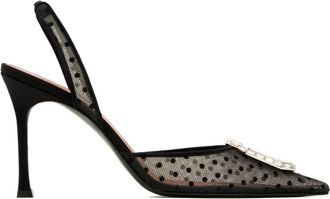 Amina Muaddi Pumps Camelia a pois - Bianco