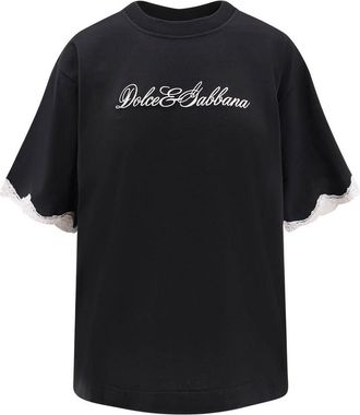 Dolce & Gabbana Cotton t-shirt with lace details