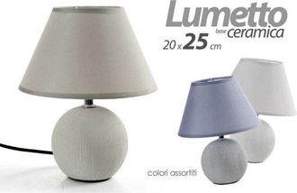 Trade Shop Trade Shop - L&aacute;mpara De Interior Abat-jour 20x25cm Base Cer&aacute;mica Colores Surtidos 752681