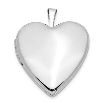 Diamond2Deal 14K White Gold Polished Plain 20mm Heart Locket