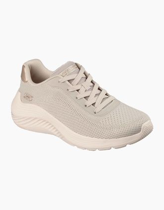 Skechers Womens Skechers Bobs Squad Waves Current Look Textile Womens Off White Trainers - Size: 3
