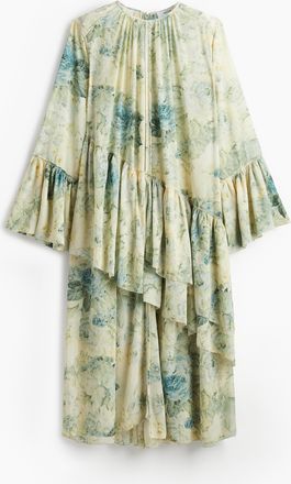 H&M Chiffonkleid mit Volants - Yellow