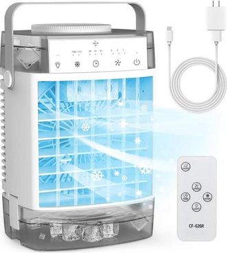 No Brand Aires Acondicionados Port&aacute;tiles, Dep&oacute;sito Doble De Agua De 1600 Ml, 3 Velocidades, 2 Modos De Nebulizaci&oacute;n, Refrigeraci&oacute;n Por Evaporaci&oacute;n, Ventilador