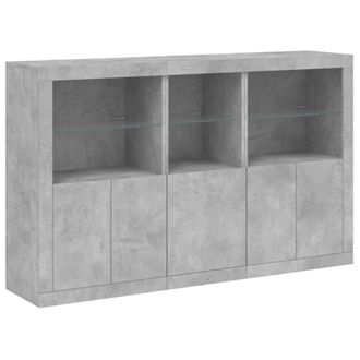 Berkfield Home Sideboard with LED Lights Concrete Grey 162x37x100 cm | Size: 162 x 37 x 100 cm