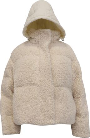 Maje Groom Hooded Teddy Jacket in Ivory Fleece