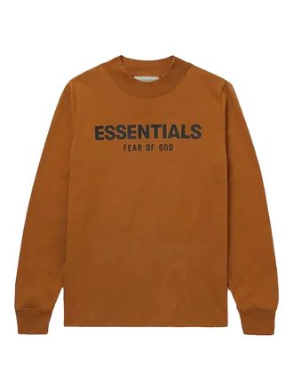Fear of God logo-print long-sleeve sweater - men - Cotton - M - Brown
