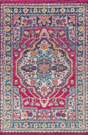 Jonathan Y Designs Bohemian FLAIR Boho Vintage Area Rug in Pink/ivory at Nordstrom, Size 4Ft 0In X 6Ft 0In