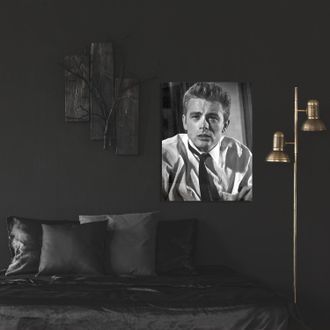 Queence Acrylglasbild »James Dean« Mann Schwarz-Weiss Stars Fine Art-Print in Galeriequalität