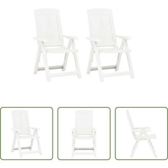 vidaXL vidaXL Sedie da esterno - Sedie Reclinabili da Giardino 2 pz in Plastica Bianca
