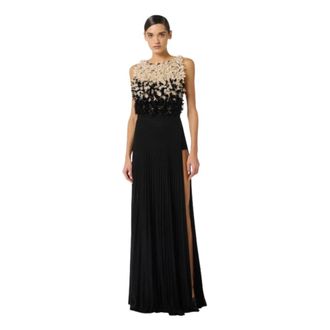 Elisabetta Franchi Gowns, female, Black, Size: 2XL Evening Gown