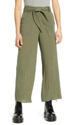 Band Of Gypsies Peru Wide Leg Pants in Olive at Nordstrom, Size Medium