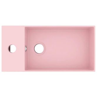 Berkfield Home Full Bathroom Sink with Overflow Ceramic Matt Pink