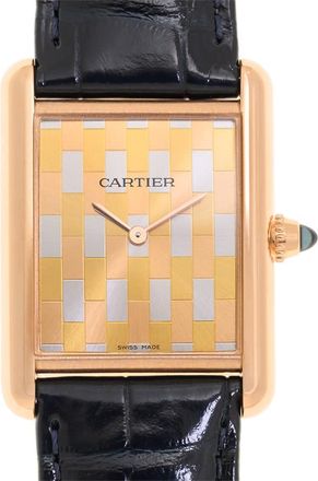 Cartier Tank Louis Cartier Hand Wind Gold Dial Mens Watch WGTA0176