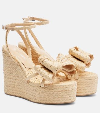 Mach & Mach Le Cadeau raffia espadrille wedges