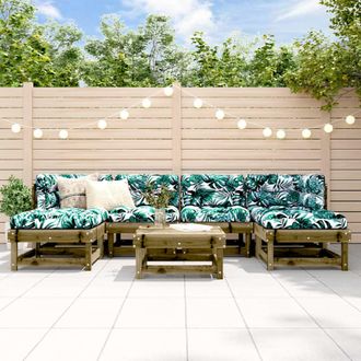 vidaXL Juego De Muebles De Jard&iacute;n 7 Pzas Madera De Pino Impregnada Vidaxl