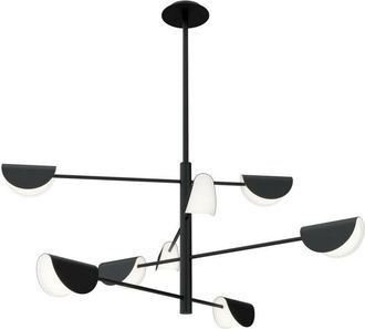 Maytoni Mollis Modern Multi Arm Pendant Ceiling Light Black, Acrylic Shade - Maytoni