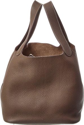 Herm&egrave;s Etoupe Clemence Picotin 22 (Authentic Pre-Loved)