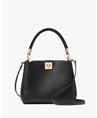 Kate Spade New York Womens Phoebe Refined Grain Leather Small Top Handle Satchel - Black - One Size