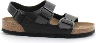 Birkenstock Milan Sandalen - Dames - Sandalen - Zwart - 39 EU - Leer - Schoenen