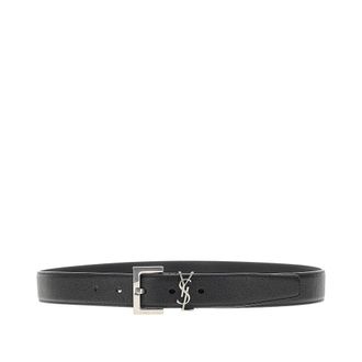 Saint Laurent Leather belt with Cassandre detail Man 105