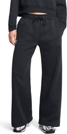 Under Armour Icon Fleece Wide Leg Sweatpants in Black //White at Nordstrom, Size Xx-Large
