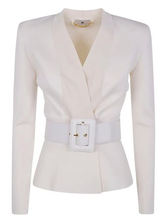 Elisabetta Franchi Maglione con cintura - Bianco