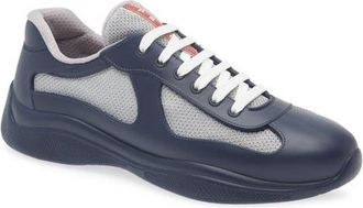 Prada Americas Cup Low Top Sneaker in Baltico at Nordstrom, Size 8Us
