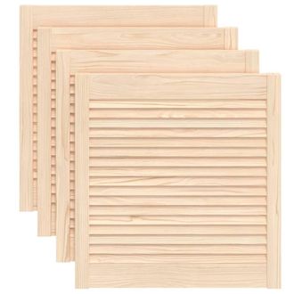 vidaXL Puertas De Armario De Lamas 4 Uds Madera De Pino 61,5x59,4 Cm Vidaxl