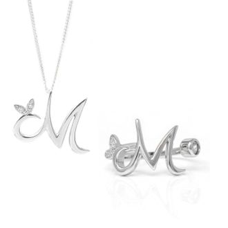 Say It With Winged Initial Ring Gift Set - Silver - M | Size: 18 inches