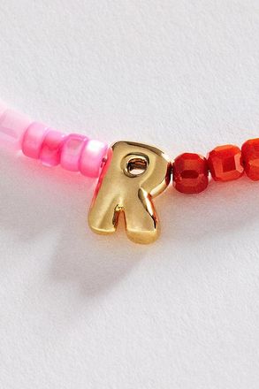 Anthropologie Colorful Beaded Initial Necklace