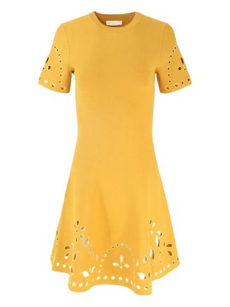 Ulla Johnson eyelet-embellished mini dress - Yellow