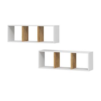 Vicco Estanter&iacute;a De Pared Tomy, Roble Blanco/dorado, 90 X 30 Cm Lote De 2