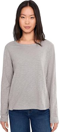 Mod-o-doc Long Sleeve Crew Neck Favorite T-Shirts Womens Clothing Silver Frost : LG (US 12-14), Cotton