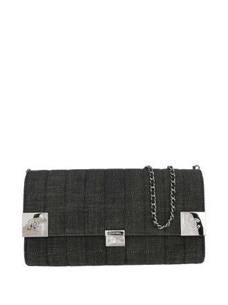 Chanel 2001-2003 Choco Bar canvas shoulder bag - women - Canvas - One Size - Grey