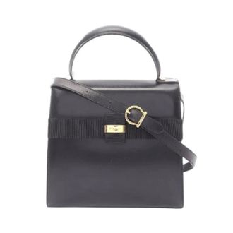 Ferragamo Pre-owned Vara Ribbon Leather 2way Bag - Dames - Pre-owned - Zwart - Maat: ONE Size Leer