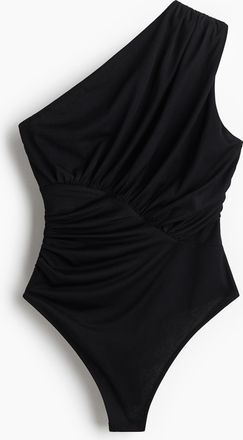 H&M One-Shoulder-Tangabody mit Drapierung - Schwarz