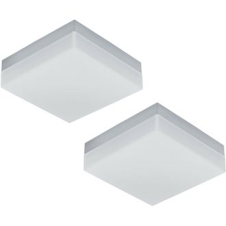 Loops 2 PACK IP44 Outdoor Wall Light White Plastic 8.2W Built in LED Porch Lamp