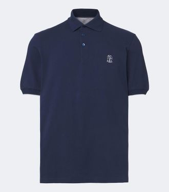 Brunello Cucinelli Logo cotton pique polo shirt