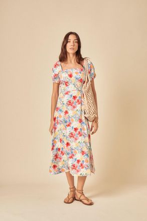 Nobody's Child Blue Floral Leith Midi Dress