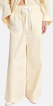 TWP Main St Tie Waist Wide Leg Pants in Ivory /Yellow at Nordstrom Rack, Size Medium