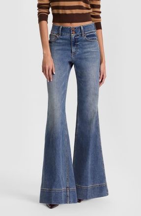 Alice & Olivia Perfect Wide Leg Jeans in Best Intentions at Nordstrom, Size 28
