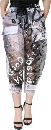 Dolce & Gabbana Graffiti Print Cargo Broek - Dames - Vrijetijds broeken - Veelkleurig - S - Nylon - Broeken