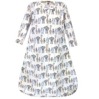 Hudson Baby Long-Sleeve Cotton Jersey Sleeping Bag in Royal Safari at Nordstrom