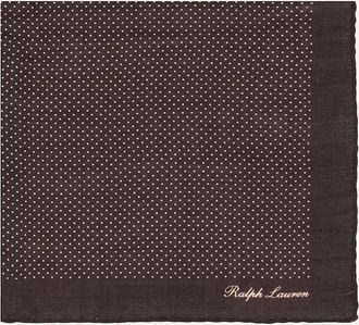 Ralph Lauren Purple Label Mens Silk Polka Dot Logo Pocket Square