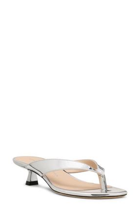 Stuart Weitzman Rio Kitten Heel Sandal in Silver at Nordstrom, Size 7.5