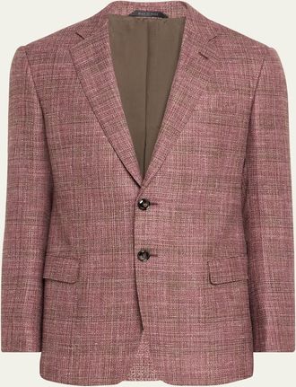 Giorgio Armani Mens Melange Wool-Blend Sport Coat