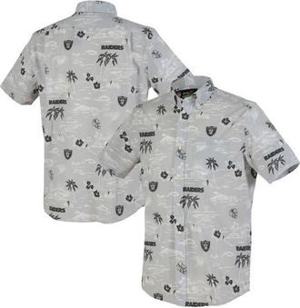 Reyn Spooner Mens Reyn Spooner Silver Las Vegas Raiders Kekai Performance Button-Down Shirt at Nordstrom, Size Xxx-Large