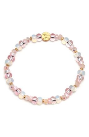 Little Words Project Cherub Valentine Beaded Stretch Bracelet in White at Nordstrom, Size Small