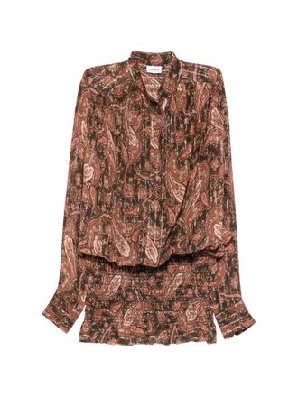 Andamane Rania Smocked Shirt Mini Dress